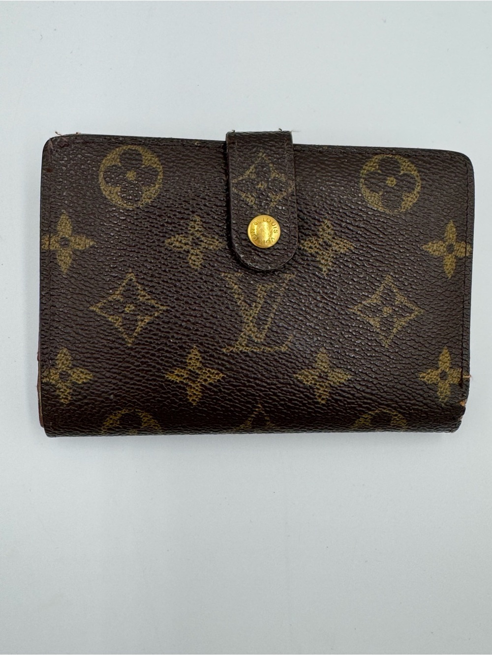 Louis Vuitton Brown Monogram Kisslock Vintage Wallet